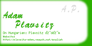 adam plavsitz business card